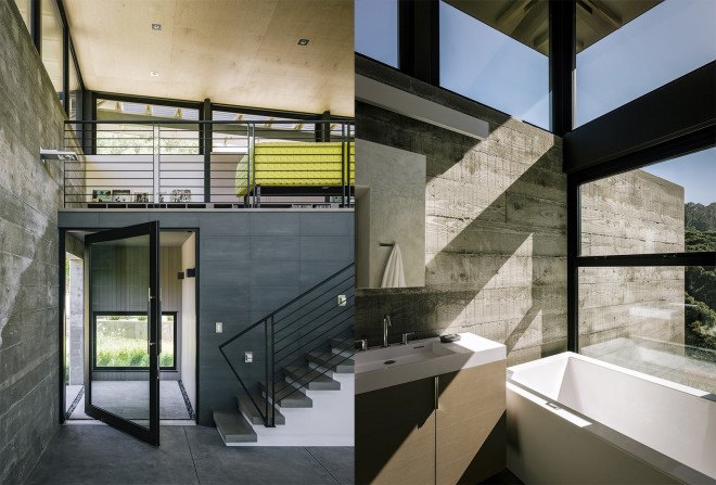 Butterfly House by Feldman Architecture, Santa Lucia Preserve house, eco-friendly butterly house, Butterfly roof architecture, artful rainwater design,