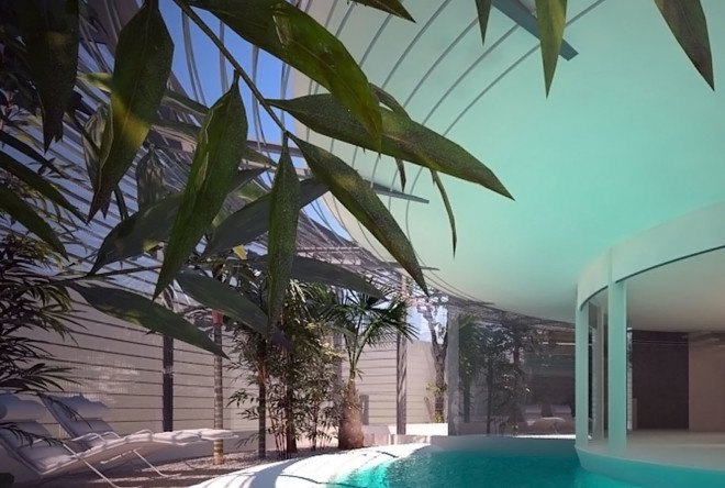 Circle House, Razvan Barsan + Partners, Romania, circular house, green architecture, concrete, swimming pool, greenhouse, marine creature, biomimicry, nature inspired, natural light
