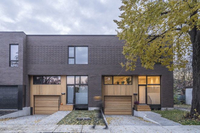 Des Écailles, Montreal, L. McComber, cedar siding, brick, home office, cedar, green architecture