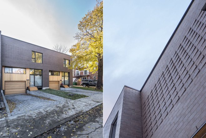 Des Écailles, Montreal, L. McComber, cedar siding, brick, home office, cedar, green architecture