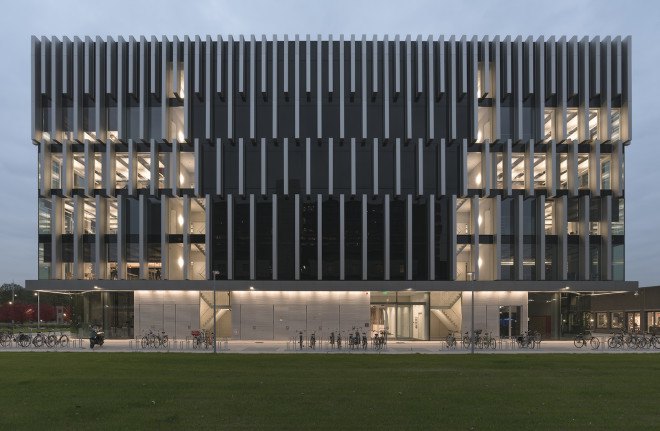 Erasmus University Polak building by Paul de Ruiter Architects, Erasmus University Polak building, the netherlands sustainable campus, sustainable campus design,