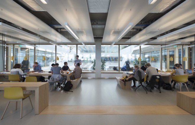 Erasmus University Polak building by Paul de Ruiter Architects, Erasmus University Polak building, the netherlands sustainable campus, sustainable campus design,