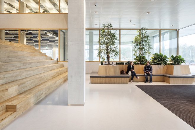 Erasmus University Polak building by Paul de Ruiter Architects, Erasmus University Polak building, the netherlands sustainable campus, sustainable campus design,