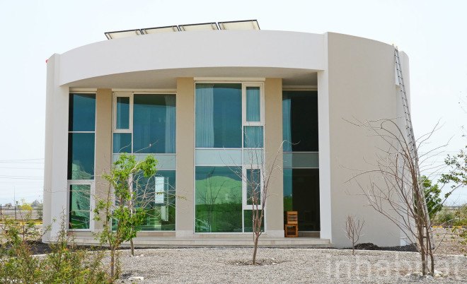 ECOHAUS, Oman, GUtech, cylindrical home, compressed earth brick home, earth brick home in Oman, round home in Oman, House in a House, Oman ECOHAUS by GUtech, green design Oman, green homes in Oman, naturally cool home Oman, sustainable design Oman, vernacular earth home Oman