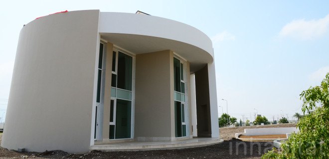 ECOHAUS, Oman, GUtech, cylindrical home, compressed earth brick home, earth brick home in Oman, round home in Oman, House in a House, Oman ECOHAUS by GUtech, green design Oman, green homes in Oman, naturally cool home Oman, sustainable design Oman, vernacular earth home Oman