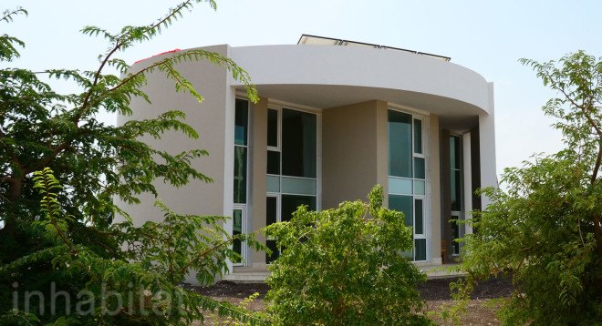 ECOHAUS, Oman, GUtech, cylindrical home, compressed earth brick home, earth brick home in Oman, round home in Oman, House in a House, Oman ECOHAUS by GUtech, green design Oman, green homes in Oman, naturally cool home Oman, sustainable design Oman, vernacular earth home Oman