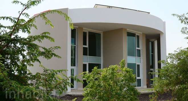 ECOHAUS, Oman, GUtech, cylindrical home, compressed earth brick home, earth brick home in Oman, round home in Oman, House in a House, Oman ECOHAUS by GUtech, green design Oman, green homes in Oman, naturally cool home Oman, sustainable design Oman, vernacular earth home Oman