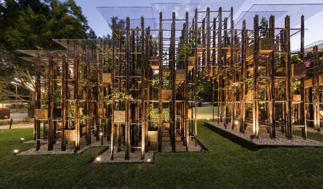 Green Ladder by Vo Trong Nghia Architects, bamboo architecture by Vo Trong Nghia Architects, Sherman Contemporary Art Foundation, Fugitive Structures by Sherman Contemporary Art Foundation