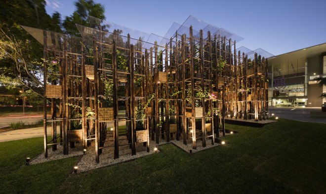 Green Ladder by Vo Trong Nghia Architects, bamboo architecture by Vo Trong Nghia Architects, Sherman Contemporary Art Foundation, Fugitive Structures by Sherman Contemporary Art Foundation
