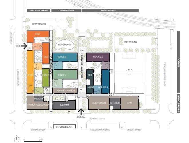 Henderson-Hopkins School by Rogers Partners, Henderson-Hopkins School design, Rogers Partners in Baltimore, Henderson-Hopkins in East Baltimore, Henderson-Hopkins urban revitalization, sustainable school in baltimore, Baltimore City Green Building Standards 3-Star certification project, Baltimore City Green Building Standards projects