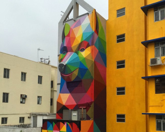 HKWalls Street Art Festival, Hong Kong, Okuda San Miguel, street art, temporary art, green design, urban design, murals