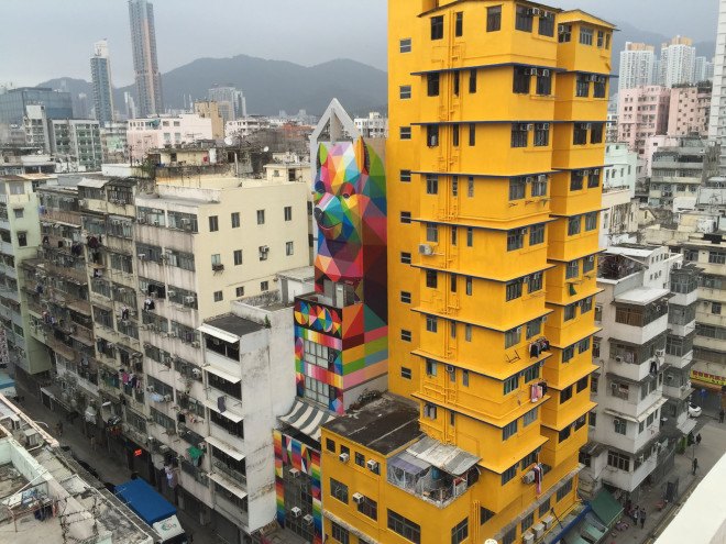 HKWalls Street Art Festival, Hong Kong, Okuda San Miguel, street art, temporary art, green design, urban design, murals
