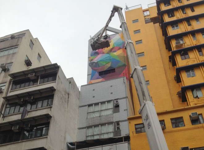 HKWalls Street Art Festival, Hong Kong, Okuda San Miguel, street art, temporary art, green design, urban design, murals