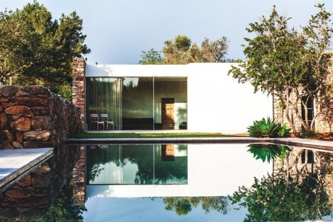 Angela Molina, Can Basso, Can Basso Ibiza, Ibiza finca, Ibiza farmhouse, renovated farmhouse, renovated farmhouse Ibiza, green renovations, rainwater collection, daylighting, natural ventilation, remodeled home, green remodel in Ibiza, Francis Dimmers,