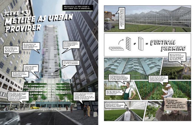 lemay, metals in construction, metlife building, graphic novel, comic book, architectural design proposal, design proposal, architectural design contest, manhattan, peanuts cartoon