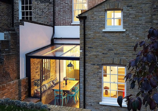 HÛT Architecture, Mile End Terrace, green extension, Victorian extension, London, glass facade, green renovation, green architecture, extension