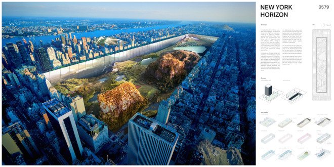 excavating central park, 2016 eVolo Skyscraper Competition winner, New York Horizon EVOLO, EVOLO skyscraper winner, Yitan Sun EVOLO, Jianshi Wu EVOLO