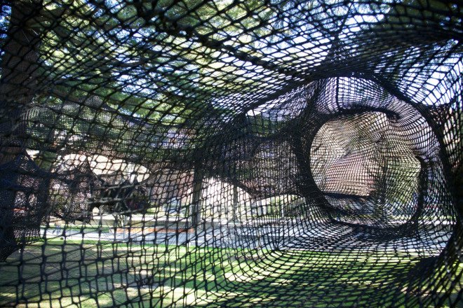 tube merano, numen / for use, bau, spring festival, south tyrol, italian festival, art & nature, walking with senses, net tubing, tree climbing, tree net, tree installation