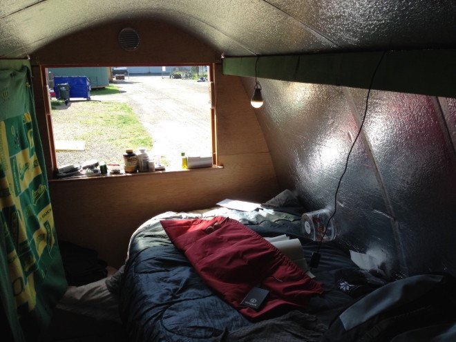 SunJack solar charger, solar-powered tiny house village, tiny house village, tiny house village for the homeless, Opportunity Village Eugene,