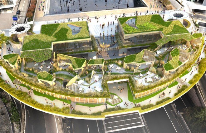 OxyGen by Stephane Malka, Oxygen development in La Défense, La Défense Paris prefab, Paris prefab architecture, green-roofed prefab architecture,