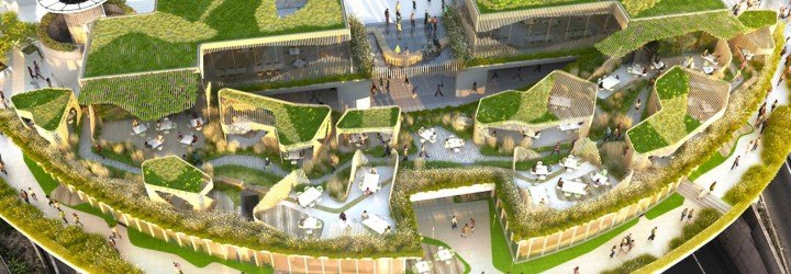 OxyGen by Stephane Malka, Oxygen development in La Défense, La Défense Paris prefab, Paris prefab architecture, green-roofed prefab architecture,