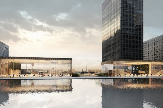 OxyGen by Stephane Malka, Oxygen development in La Défense, La Défense Paris prefab, Paris prefab architecture, green-roofed prefab architecture,