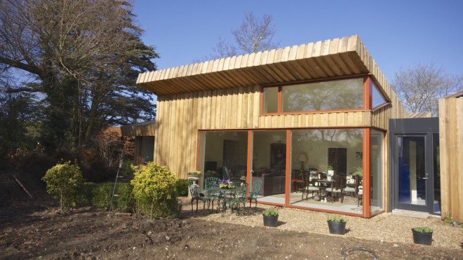 Pond House by forresterarchitects, Pond House in Norfolk Broads, Norfolk Broads architecture, Passivhaus houses, solar-powered passivhaus home