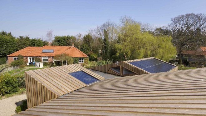 Pond House by forresterarchitects, Pond House in Norfolk Broads, Norfolk Broads architecture, Passivhaus houses, solar-powered passivhaus home