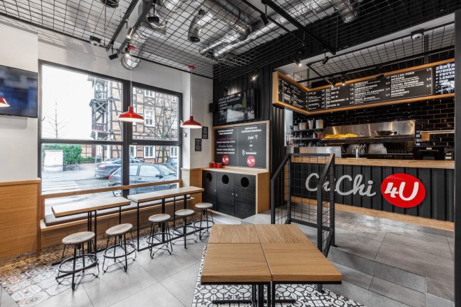 repurposed shipping containers, shipping container architecture, shipping container restaurant, ChiChi 4U shipping container, Repurposed Shipping Container Restaurant by mode:lina, Poznan ChiChi 4U, Poznan shipping container restaurant