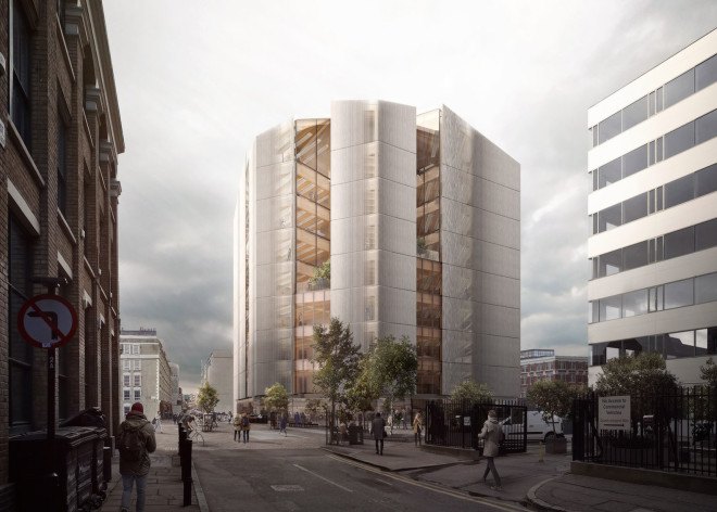 Waugh Thistleton, timber structure, London, cross-laminated timber, glued laminated timber, glulam, green building materials, timber building, green architecture