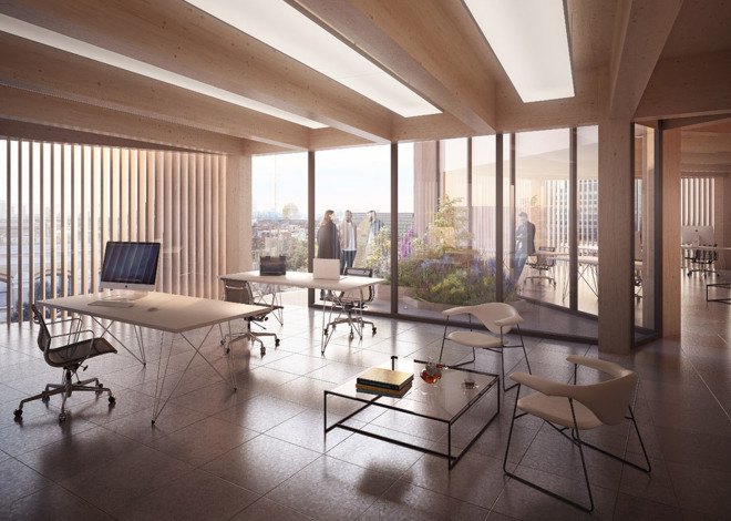 Waugh Thistleton, timber structure, London, cross-laminated timber, glued laminated timber, glulam, green building materials, timber building, green architecture