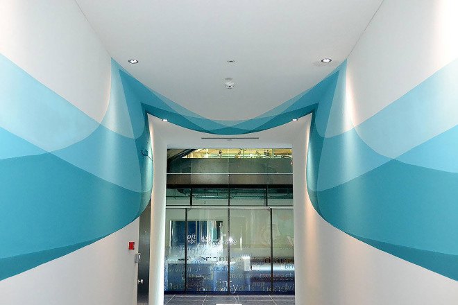 Space Oddity, Truly Designs, mural, graffiti, anamorphic painting, VF Corporation, art, design