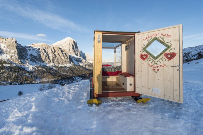 Starlight Room, Cortina, Rifugio Col Gallina, Raniero Campigotto, Starlight Room by Raniero Campigotto, alpine hotel room