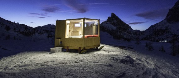 Starlight Room, Cortina, Rifugio Col Gallina, Raniero Campigotto, Starlight Room by Raniero Campigotto, alpine hotel room