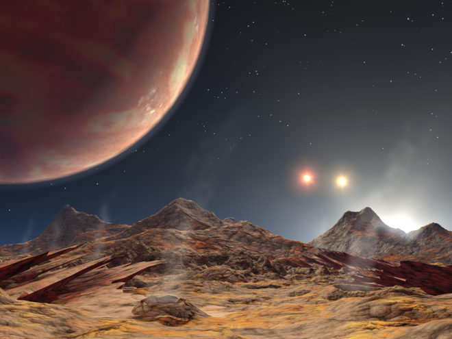 Astonomy, hot Jupiter, planets, three suns, KELT-4Ab, space