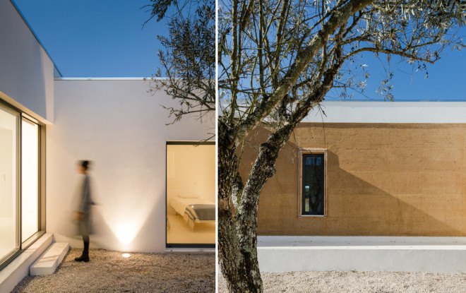 Blaanc, Vineyard House, Montijo, rammed earth, rammed earth walls, vineyard architecture, vineyard, earth walls, solar shading