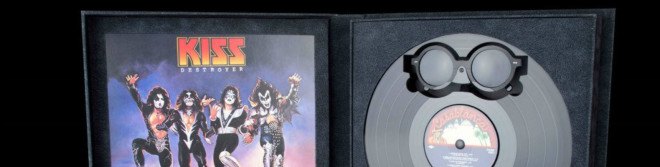 Vinylize, sunglasses, vintage, kiss, vinyl, recycled materials, recycle, records, vinyl records, kiss destroyer, 70s music, eyewear, recycled eyewear, design, green design, recycled design, recycled records