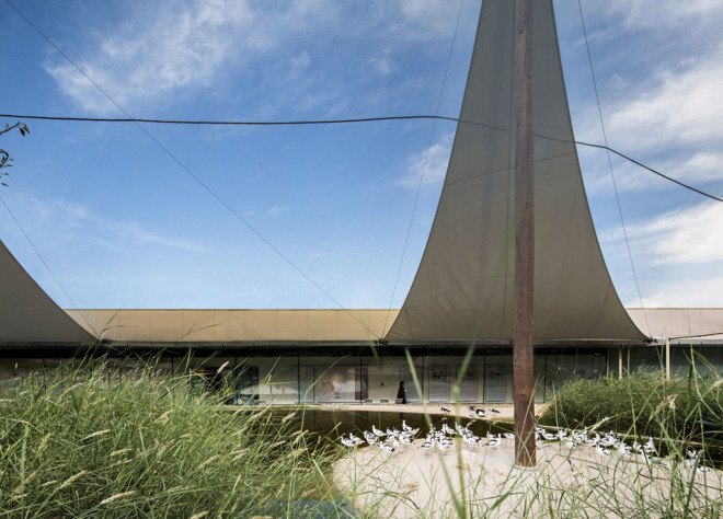 Wasit Natural Reserve, Wasit Natural Reserve Visitor Center, United Arab Emirates, natural reserve, bird habitat, bird watching, landscape architecture, visitor center, X Architects, rehabilitation