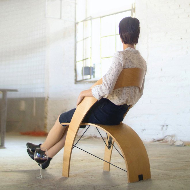 Counterpoise plywood chair, Counterpoise chair, balanced chair, plywood chair, plywood furniture, Counterpoise by Kaptura de Aer, plywood furniture, reader submission,