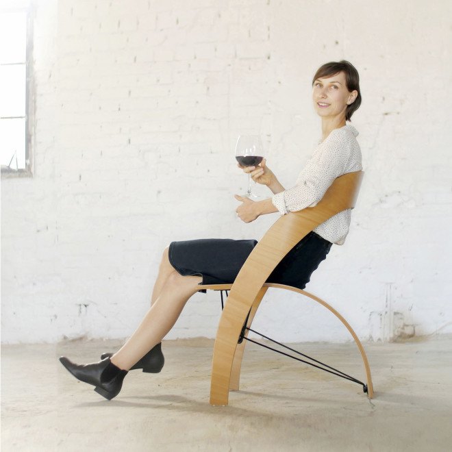 Counterpoise plywood chair, Counterpoise chair, balanced chair, plywood chair, plywood furniture, Counterpoise by Kaptura de Aer, plywood furniture, reader submission,