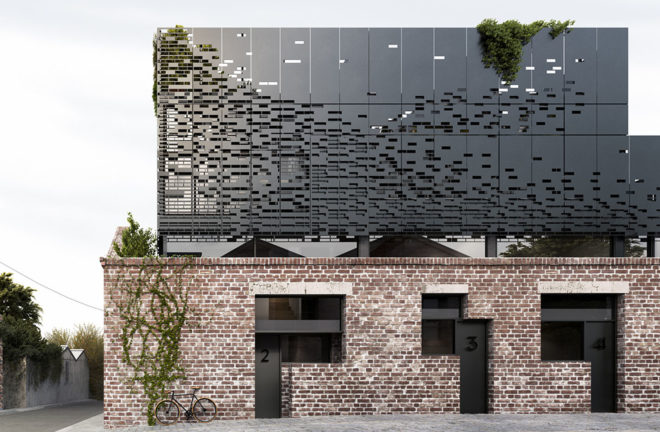 DKO, Melbourne, heritage building, green renovation, 3 Waterloo St, listed building, brick facade, cross ventilation, metal facade, natural light, floating architecture, floating building