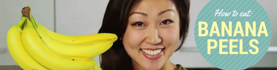eat banana peels, how to eat banana peels, banana peels, waste reduction, green recipes, food waste, healthy recipes, banana peel smoothie, banana peel recipes, cooking with food scraps, using food scraps, yuka yoneda