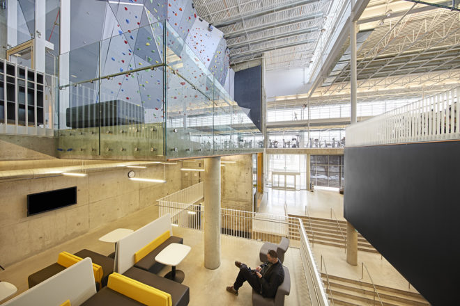 Active Living Centre, University of Manitoba Active Living Centre, Active Living Centre by Cibinel Architecture and Batteríið Architects, Batteríið Architects, Cibinel Architecture, architecture, design, sports facility design, gym design, sports facility architecture, gym architecture, research, research center