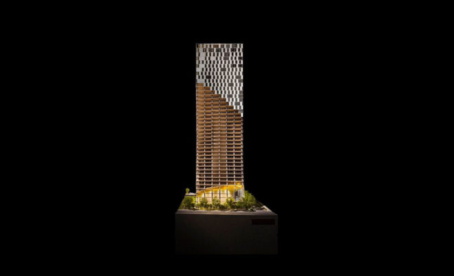 Kengo Kuma, Alberni by Kuma, Vancouver, green tower, mixed-use tower, mixed-use development, glass facade, anodized aluminium, green architecture, Japanese garden, green architecture
