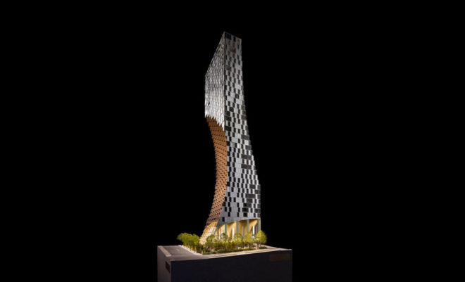 Kengo Kuma, Alberni by Kuma, Vancouver, green tower, mixed-use tower, mixed-use development, glass facade, anodized aluminium, green architecture, Japanese garden, green architecture