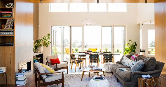 The Breezehouse, Interior Living Room, Breezehome, Breeze House, Blu Homes, Michelle Kaufmann, Sunset Idea House