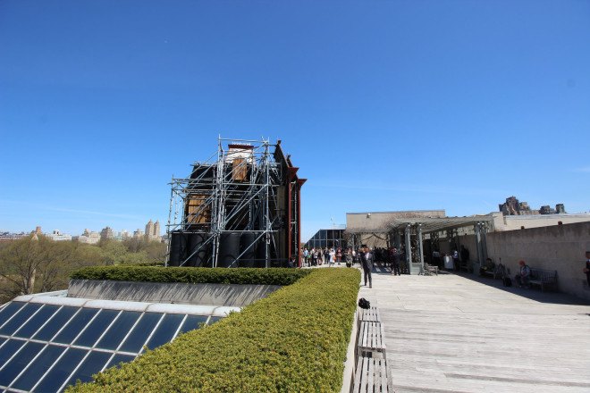 Met roof garden, metropolitan museum of art, psychobarn, psycho barn, met roof, met museum, cornelia parker, recycled materials, green art, green design