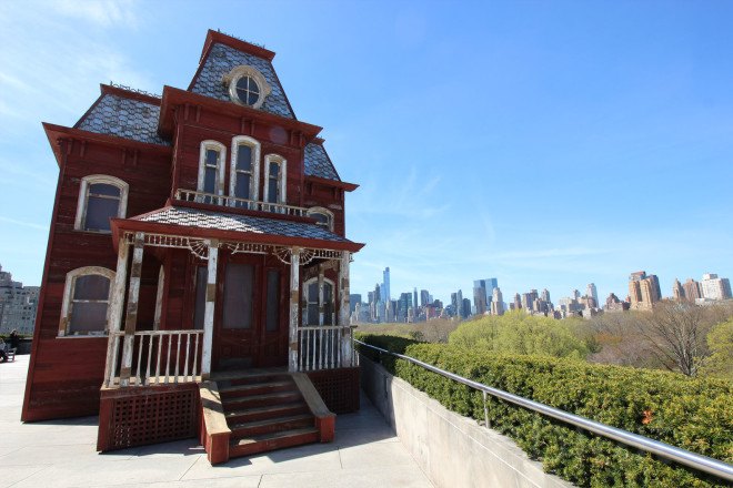 Met roof garden, metropolitan museum of art, psychobarn, psycho barn, met roof, met museum, cornelia parker, recycled materials, green art, green design