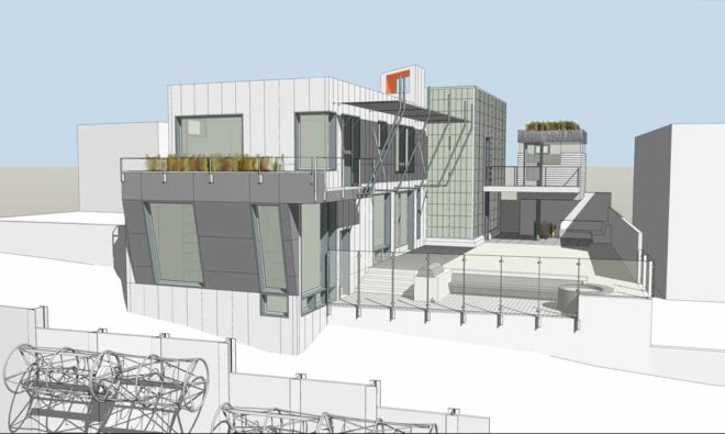 axonometric drawing, Culver city hill house, studio nova, home depot, sustainable house, net-zero energy, culver city, architecture, green building, natural lighting, natural ventilation, solar power, stuart magruder
