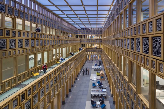 Deventer City Hall architecture, BREEAM Excellent Dutch architecture, sustainable dutch architecture, Deventer City Hall by Neutelings Riedijk Architects, city hall architecture, sustainable municipal architecture